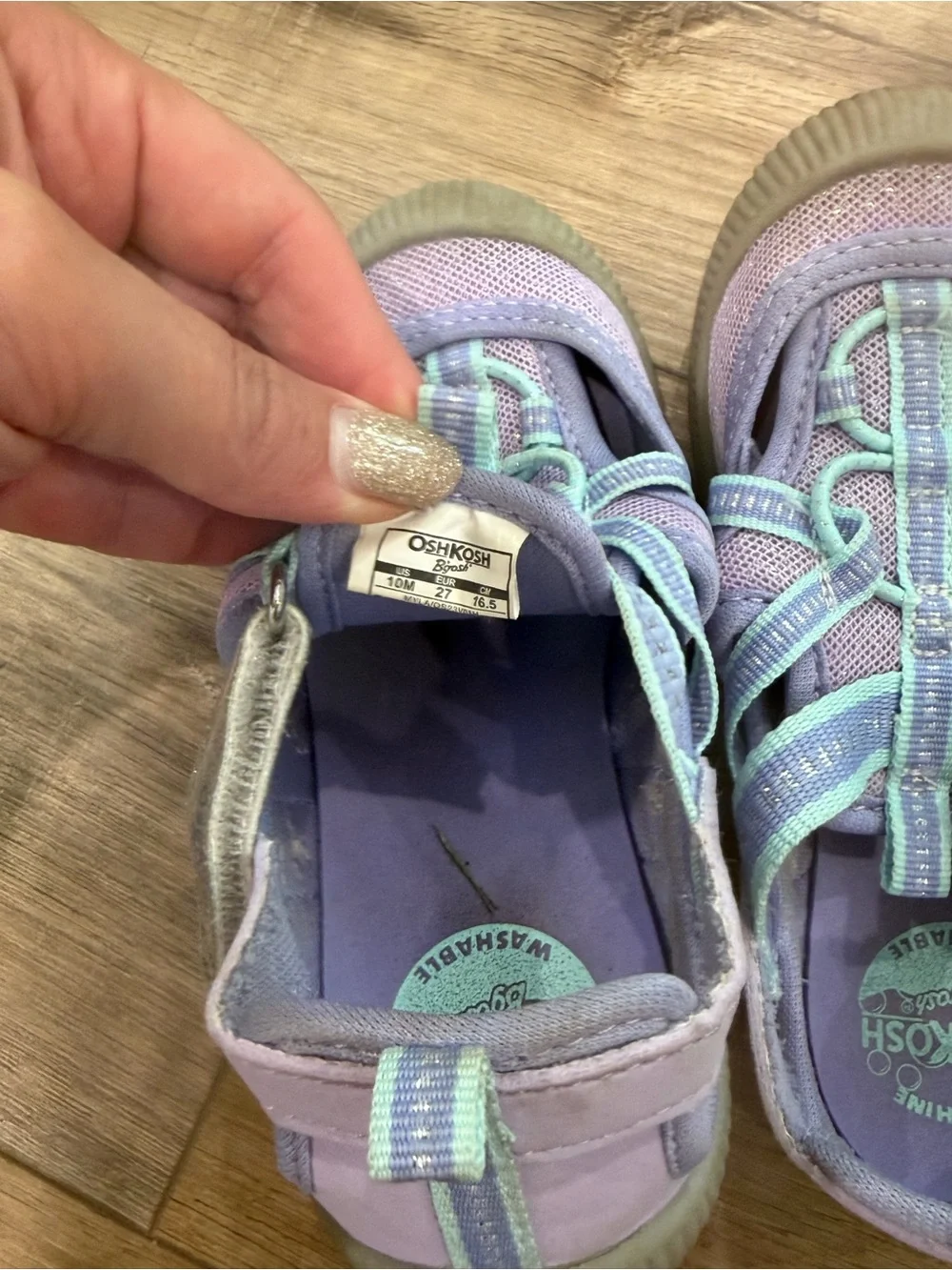 Kids' Lavender Active Sandal Sneakers with Mint Trim